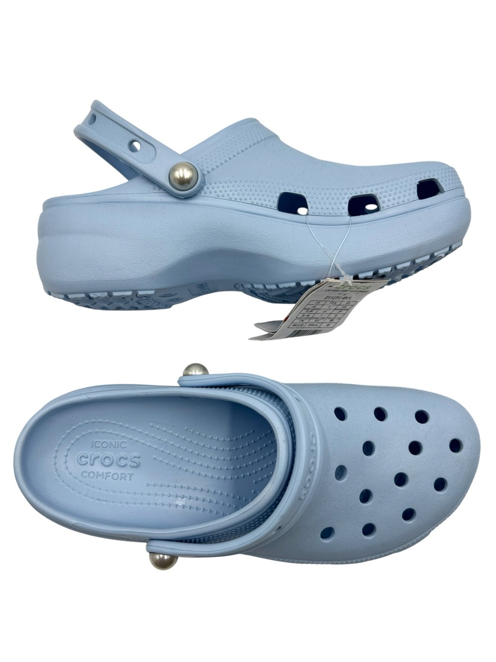 NWT Crocs Classic Platform Pearl Clogs Women’s Size 9 - Picture 7 of 16